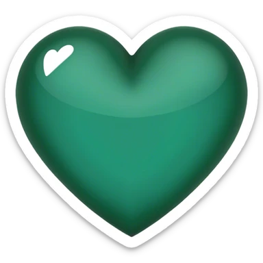 dark emerald the heart is empty inside. outline only sticker