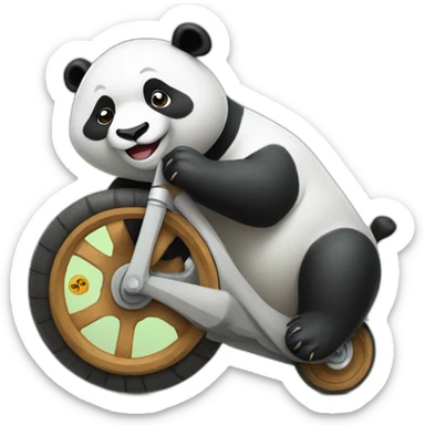 Un panda qui fait une roue sticker