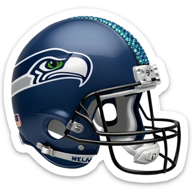 NFL Seahawks helmut with bling sticker