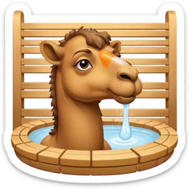 Camel in sauna sticker