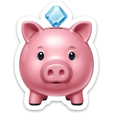 ice cube in Piggy bank shape sticker