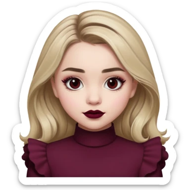 Sabrina carpenter grey eyes wearing burgundy lipstick  sticker