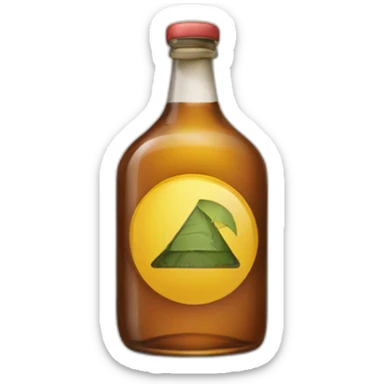 A prohibited sign on a bottle of alcohol sticker