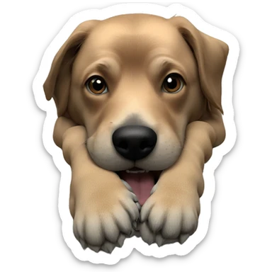 eerie dog in blurred room sticker