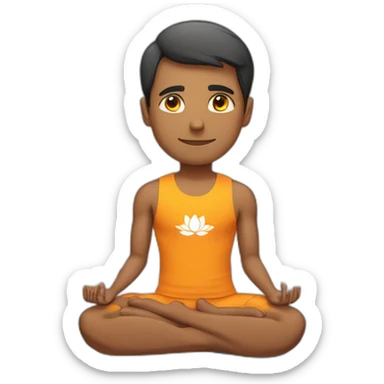 Indian male Athlete with abs doing meditation in lotus position  sticker