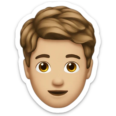 French crop zer fade Brown Hair emoji sticker