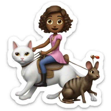 Princess riding a dog riding a cat riding a mouse riding a cockroach ￼ sticker