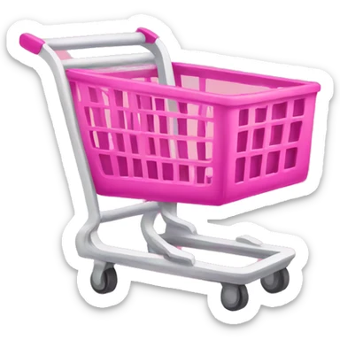 pink shopping cart sticker