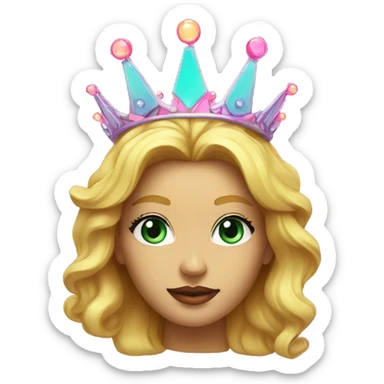 Neon queen crown that says Founder sticker