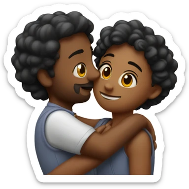 romantic embrace of two gençs sticker