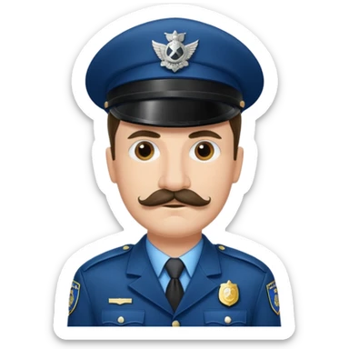 policeman with hitler moustache sticker