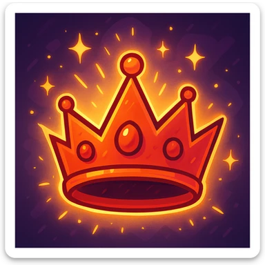 glowing red crown, fantasy style, magical aura sticker