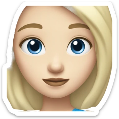 Black hair sister with white skin and blue eyes with blonde hair sister white skin and blue eyes  sticker