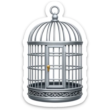 A round bird cage emoji sticker