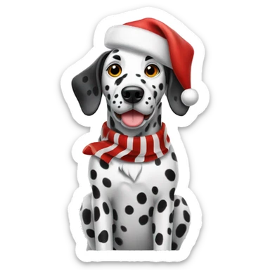 Dalmatian dressed as Santa sticker