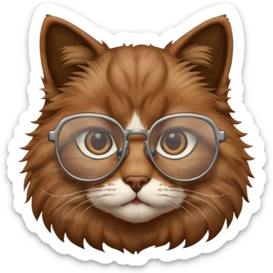  cat with glasses büst sticker