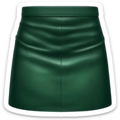 Dark Green leather mini skirt isolated sticker