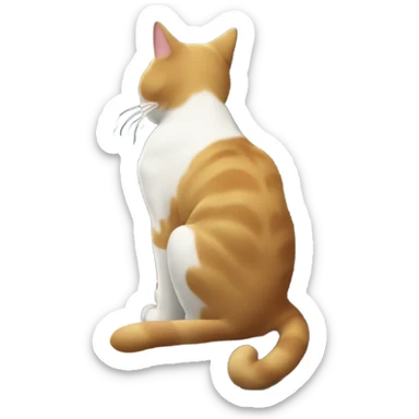 Cat sitting on a window sill over Tokyo city sticker