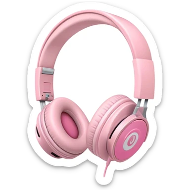 Light Pink headphones  sticker