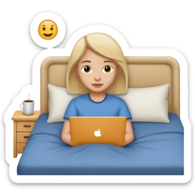 laptop working in bed sticker