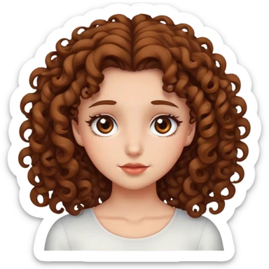Girl with brown eye and curly hair 3a fall in love sticker