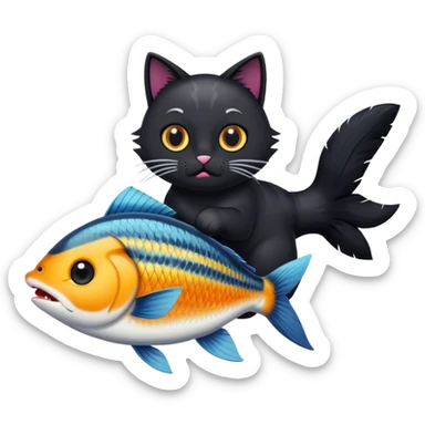 cat stole fish sticker