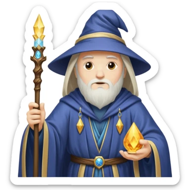 classic wizard with robes sticker