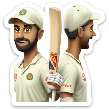 Make a kohli emoji hiting a six sticker