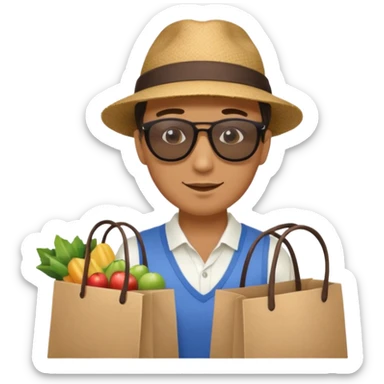 Market Shopper man sticker