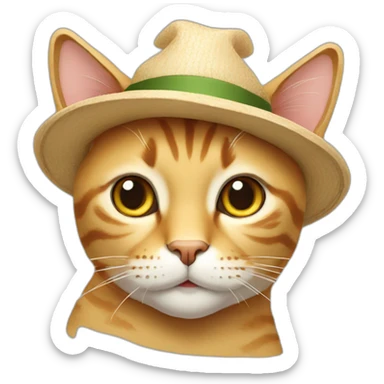 a cat with a hat sticker