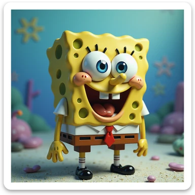 spongebob photorealism sticker