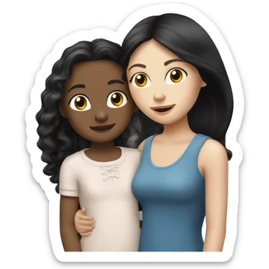 pale girl with long black hair & daughyer sticker