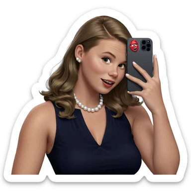 girl with pearl necklace sticker