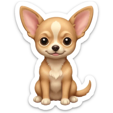 Chihuahua beige avec petite peluche Stitch sticker