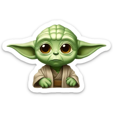 Yoda haciendo una pregunta sticker