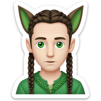 elves with braided hair man sticker