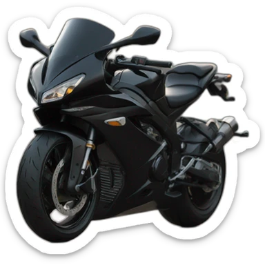 ultra-powerful black motorbike sticker