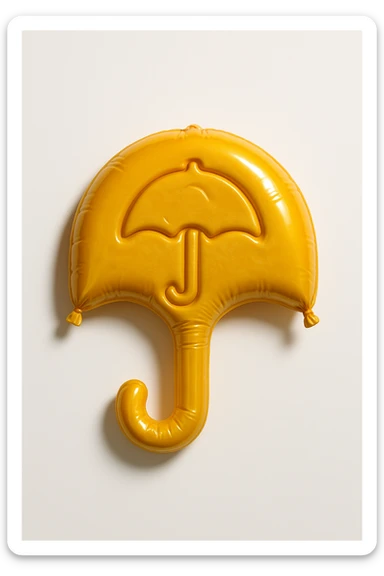 dalgona candy with umbrella shape, balloon style, inspired by Squid Game sticker