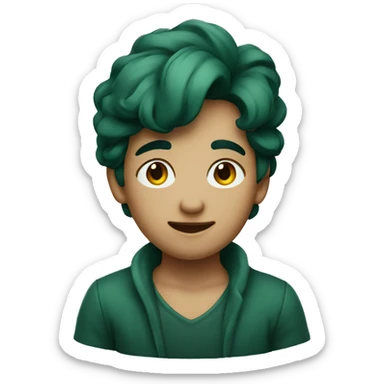 dark green matte heart sticker