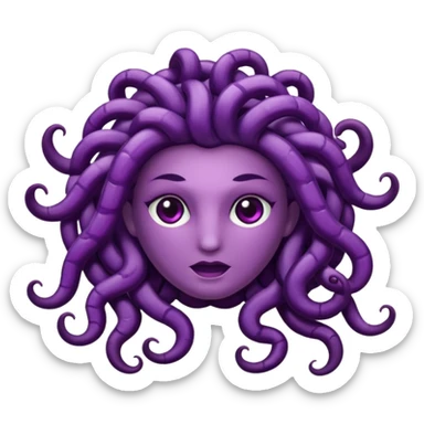 Hazme una medusa con piel de uva morada sticker