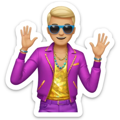 disco dancing man with sunglasses sticker