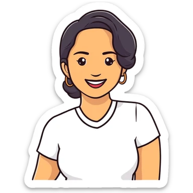 confident Latina woman smiling sticker