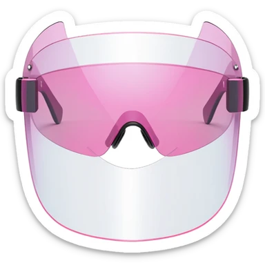 frameless pink tinted shield visor sunglasses, Y2K aesthetic, one-piece lens sticker