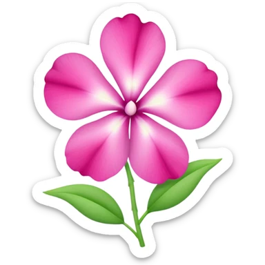 sweetpea flower, pink with dotted center, emoji style sticker