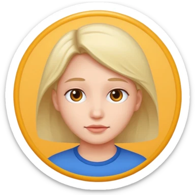 un joli personnage de face dans un rond  sticker