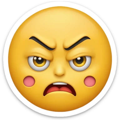 A mix or an angry emoji and eye roll emoji  sticker