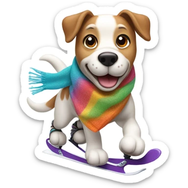 Dog ice scatting sticker