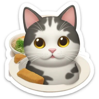 cat tonkatsu  sticker