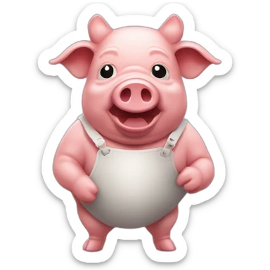 Cochon diabolique avec une marionnette sticker