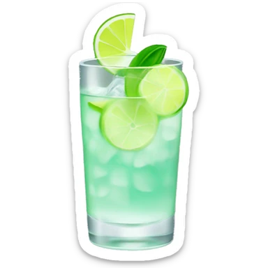 Gin fiz drink with a lime sticker